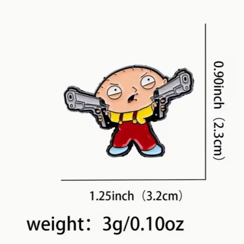 Stewie Griffin Enamel Lapel Pin | Family Guy Cartoon Classic | Retro TV Show